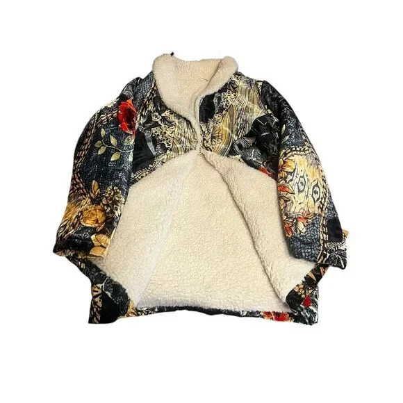 Soft Surroundings Womens Medium Multicolor Innsbrook Velvet Sherpa Lined Jacket - Picture 10 of 12